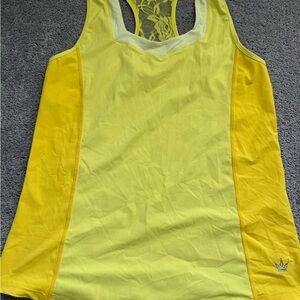 Crowned Athletics Vibrant Yellow Lace-Back Tank Top